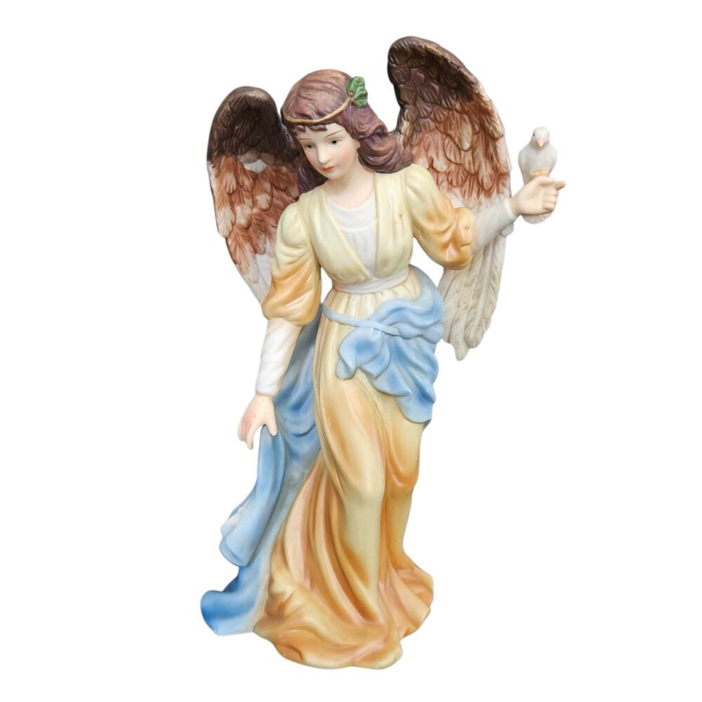 Mark O'Well Porcelain Angel With Dove Figurine O'Well Religious Spiritual Decor
